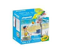 Color joueur de basket avec panier