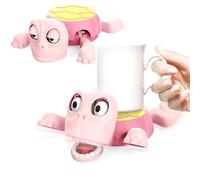 Color Land Gravity - Dessous de verre amusant en forme de tortue avec porte-tasse à thé, un dessous de verre amusant et fonctionnel pour votre décoration de table basse, cadeaux amusants - Rose