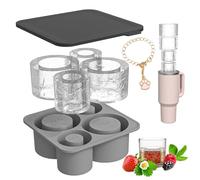 Color Land Stanley Cup Grand bac à glaçons réutilisable en silicone avec couvercle pour congélateur, compatible avec Stanley IceFlow - Moule à glace Stanley pour cocktails, café et boissons (gris)