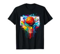 Color Madness Slam Dunk Ballon de basket-ball et panier de basket T-Shirt