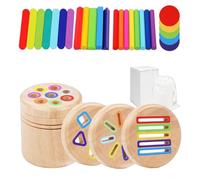 Color Matching Game For Kids Wooden Fine Motor Skill Development Toy | 2.95x2.76 Inch Solid Wood Construction, 300g Durable Design, Hand-Eye Coordination Tool For Age 3+ Kids & Kindergarten