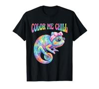 Color Me Chill Rainbow Chameleon Spa Day Lizard Humour Humoristique T-Shirt