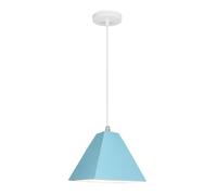 Color Metal Chandelier, Minimalist Nordic Lighting Fixture, Single Head Pendant Light in Trendy Colours, Pastoral Style Hanging Lamp for Kitchen, Bedroom, Dining Room, Restaurant(Blue)