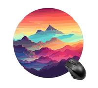 Color Mountain Tapis de souris rond dégradé lisse Tapis de souris de jeu extra densité portable confortable pour bureau, maison, bureau 20 x 20 cm