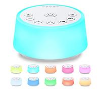 Color Noise Sound Machines Veilleuse 10 couleurs 25 sons apaisants pour le sommeil Machine à bruit blanc 32 niveaux de volume 5 minuteries Fonction mémoire Luminosité réglable