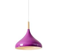 Color - Nordic Pendant Light, 1-Head Wooden Chandelier Shade, E27 Lamp Holder, Ceiling Lighting for Home(Purple,12.6in)