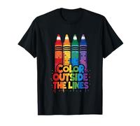 Color Outside The Lines Crayon à Crayons pour Enseignants d'autisme T-Shirt