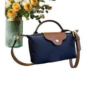 Color Panel Bag Waterproof Tendance Adjustable Strap Two-Tone, Bleu foncé
