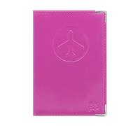 Color pop Anti-RFID Protège Passeport (Vernis) - Fabriqué en France - PVC - 13,4 x 9,6 x 0,4 cm (Fuschia)