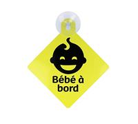 Color Pop Bébé À Bord Avec Ventouse, Jaune Réfléchissant