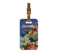 Color pop® Etiquette Sac ou Bagage Guadeloupe - Fabrication française - en PVC - Accessoires de Voyage - 10,6 x 6,2 cm (Imprimé Océan)