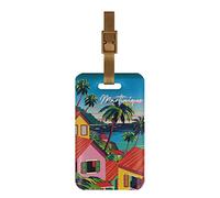 Color Pop® Etiquette Sac ou Bagage Martinique (Imprimé Case) - Fabrication française - en PVC - Accessoires de Voyage - 10,6 x 6,2 cm