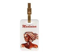 Color pop® Etiquette Sac ou Bagage Martinique (Imprimé Mada) - Fabrication française - en PVC - Accessoires de Voyage - 10,6 x 6,2 cm