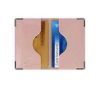 Color Pop Etui 2 Cartes bancaires blindé (Anti-RFID) - Fabrication française - Protection des données bancaires (Old Rose - PVC Vernis) - 9,7 x 6,5 x 0,5 cm