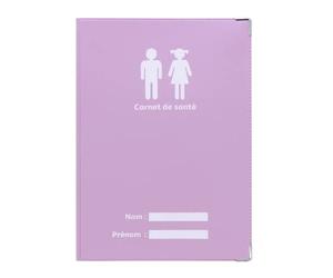 Color Pop Étui pour carnet de santé Lilas, Violet, 22 x 32 cm, PVC, À enfiler, BOOK_COVER, Fabrication Française, Renforts métal aux angles, 2 rabats transparent intérieur de 45 mm de large