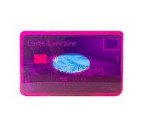 Color Pop® Etui Rigide blindé 1 Carte bancaire Anti-piratage (Anti-RFID)- Fabrication française - Protection des données bancaires - 6 x 9 cm (Rose)