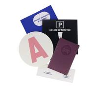 Color Pop Kit Jeune conducteur - Fabrication française - Porte-papiers Voiture + A + Constat + Porte Vignette Assurance et Parking - 13,8 x 9 cm (Prune)