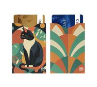 Color Pop® Lot de 2 étuis Anti-piratage - Carton Imprime - 6 x 8,8 cm (Chat/VITRAIL)