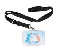 Color Pop Porte-badge - Fabrication Française - PVC - Cordon de sécurité avec détache rapide - Fabriqué en Loire-Atlantique - 6,4 x 9,3 cm (Noir)