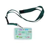 Color Pop Porte-badge - Fabrication Française - PVC - Cordon de sécurité avec détache rapide - Fabriqué en Loire-Atlantique - 6,4 x 9,3 cm (Vert)