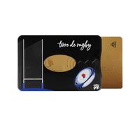 Color Pop Porte-Carte Rigide (1) Anti-RFID Collection Aquitaine - Fabrication Française - Collection Aquitaine - PVC - Protection Carte crédit - 6 x 9,1 cm (Imprimé Rugby Noir)