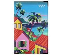 Color Pop Porte-papiers Voiture Guadeloupe Couleur Motif Imprimé carteguada - Fabrication française - en PVC - 15,4 x 10,3 x 0,6 cm - Tous permis (Imprimé Case Guadeloupe)