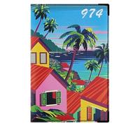 Color Pop® Porte-papiers voiture La Réunion - Fabrication française - En PVC - 15,4 x 10,3 x 0,6 cm - Tous permis (Imprimé case la réunion)