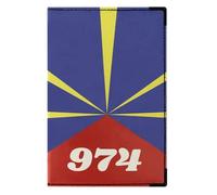 Color Pop® Porte-papiers Voiture La Réunion - Fabrication française - en PVC - 15,4 x 10,3 x 0,6 cm - Tous permis (Imprimé Drapeau la réunion)