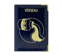 Color Pop Portefeuille Collection Astrologie extraplat Anti-RFID - Fabrication Française - PVC Vernis - Protection Carte bancaire - Sécurité Carte crédit- 10,4 x 7,4 cm (Verseau)