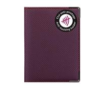 Color Pop® Portefeuille extraplat Anti-RFID (Prune) - Fabrication Française - PVC Silver - Protection Carte bancaire - Sécurité Carte crédit- 10,4 x 7,4 cm