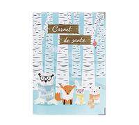 Color Pop Protège carnet de santé enfant - Fabrication Française - pvc imprimé - Pour carnet de santé, ordonnance- 22 x 16 cm (Blanc imprimé forêt)