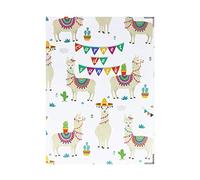 Color Pop Protège carnet de santé enfant - Fabrication Française - pvc imprimé - Pour carnet de santé, ordonnance- 22 x 16 cm (Blanc imprimé lama)