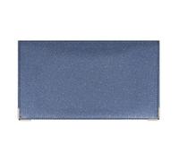 Color Pop Protège chéquier - Fabrication Française - PVC Disco - 2 Poches Cartes Format Carte bancaire + 1 Poche Toute la Largeur - 10,4 x 18,7 cm (Gris Bleu)
