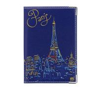 Color Pop Protège Passeport Anti-RFID - Protection des données - PVC imprimé (Tour Eiffel)- Fabrication Française - 13,5 x 9,5 cm