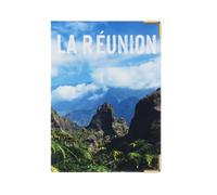 Color Pop® Protège Passeport La Réunion (Imprimé Oiseau du Paradis) - Fabrication française - en PVC - Accessoires de Voyage - 13,5 x 9,5 x 0,6 cm (Imprimé Volcan la réunion)