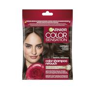 Garnier Color Shampoo Retouch Coloration permanente – 100% couverture cheveux blancs – Châtain