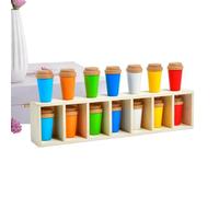 Color Sorting Toys - Color Match Bottle Game | Educational Board Toy | Realistic Beverage Matching Game for Kids, Two-Player Interactive Learning Activity, Wooden Bottles, 30 x 7 x 4,5 cm