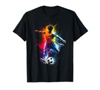 Color Splash Soccer Player Action Dynamic Energy Footballeur T-Shirt