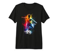 Color Splash Soccer Player Action Dynamic Energy Footballeur T-Shirt Haut de Gamme