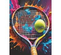 Color Splash Tennis Notebook: Colorful Racket and Ball Composition Book | College Ruled with Vibrant Sports Design | Rainbow Paint Splash Journal | 100 Pages