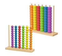 Color Stack Game, Wooden Color Stack Challenge Ring Stacking Puzzle for Family,Competitive Tabletop Brain Teaser, Speed Matching Strategy Competition for 2 Players, with Racks,Rings,Cards (#AB)