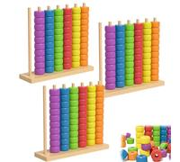 Color Stack Game, Wooden Color Stack Challenge Ring Stacking Puzzle for Family,Competitive Tabletop Brain Teaser, Speed Matching Strategy Competition for 2 Players, with Racks,Rings,Cards (A-Big-3Pcs)