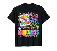Color The World with Kindness Teacher Back to School T-Shirt Graphique avec Valeur