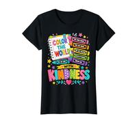 Color The World with Kindness Teacher Back to School T-Shirt Graphique avec Valeur