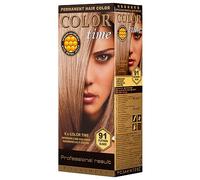 Color Time Teinture Gel Permanente Blond Platine 91 | Enrichi en gelée royale et vitamine C | Coloration permanente I 100 ML