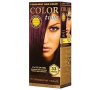 Color Time Teinture Gel Permanente Couleur Aubergine 33| Enrichi en gelée royale et vitamine C | Coloration permanente I 100 ML