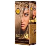 Color Time Teinture Gel Permanente Couleur Blond Cendré 81| Enrichi en gelée royale et vitamine C | Coloration permanente I 100 ML