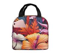 Color Tropic Sac à déjeuner isotherme portable avec doublure en feuille d'aluminium, grand refroidisseur thermique en tissu Oxford