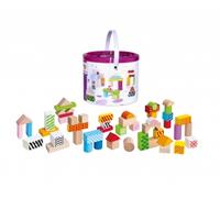 Color Wooden Building Blocks - 50 pièces