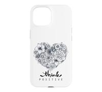 Color Your Own Floral Heart Positive Art Quotes Coque pour iPhone 15
